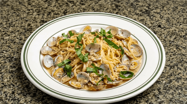 Pasta with White Clam Sauce.